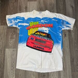 Vintage 1994 NASCAR Jeff Gordon 24 DuPont Lumina Race Car Helmet Tee Shirt